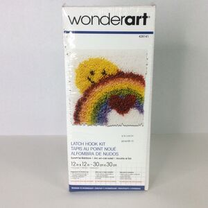 Vintage Wonderart Latch Hook Kit Sunshine Rainbow 426141 Pride LGBTQ Unity Retro